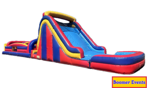 Combo 15: 18ft Dual Lane Slide & 34ft Obstacle Course